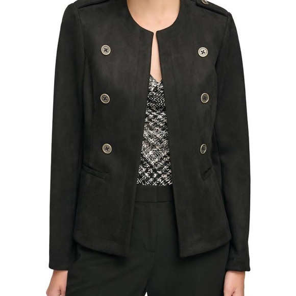 Tommy Hilfiger faux suede black blazer S - Picture 4 of 7